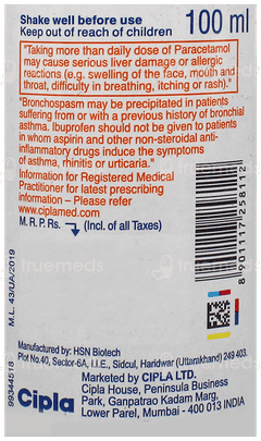 Ibugesic Plus Orange Flavour Suspension 100Ml